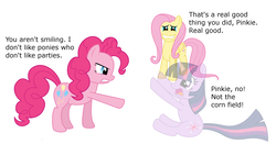 Size: 2380x1345 | Tagged: safe, artist:crunchnugget, fluttershy, pinkie pie, twilight sparkle, pony, g4, the twilight zone, trio