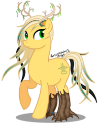 Size: 318x400 | Tagged: safe, artist:felidaesilvestris, oc, oc only, pony, antlers, solo