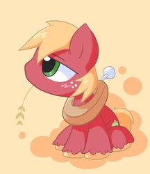 Size: 650x754 | Tagged: safe, artist:nyankamedon, big macintosh, earth pony, pony, g4, chibi, cute, macabetes, male, pixiv, solo, stallion