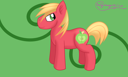 Size: 2500x1500 | Tagged: source needed, useless source url, safe, artist:regxy, big macintosh, g4, abstract background, full body, looking back, male, no eyelashes, side view, solo, stallion, standing