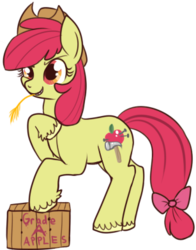 Size: 307x392 | Tagged: safe, artist:lulubell, apple bloom, earth pony, pony, g4, female, older, simple background, solo, transparent background