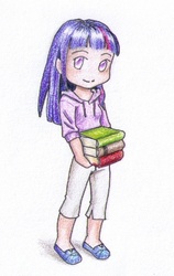 Size: 433x687 | Tagged: safe, artist:vasira, twilight sparkle, human, g4, chibi, cute, female, humanized, solo, traditional art