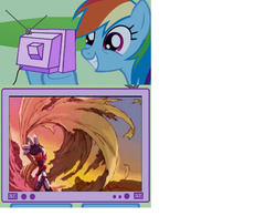 Size: 800x624 | Tagged: safe, rainbow dash, g4, bad cropping, exploitable meme, mega man (series), megaman zero, megaman zero 2, tv meme, zero