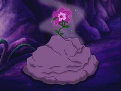 Size: 640x480 | Tagged: safe, screencap, master kenbroath gilspotten heathspike, g3, the princess promenade, cave, dirt, flower, princess flower, smell, smelly, smiling, vine