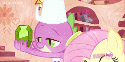 Size: 500x250 | Tagged: safe, artist:the-pony-princess, edit, edited screencap, screencap, fluttershy, spike, g4, just for sidekicks, animated, coloring, female, male, ship:flutterspike, shipping, snuggling, spikelove, straight
