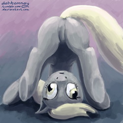 Size: 1280x1280 | Tagged: safe, artist:dahtamnay, derpy hooves, pegasus, pony, g4, 30 minute art challenge, butt, featureless crotch, female, mare, plot, solo