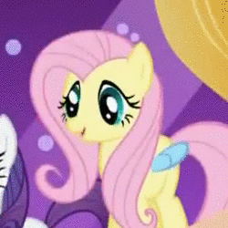 Size: 250x250 | Tagged: safe, fluttershy, g4, animated, animation error, close-up, creepy, female, tenso, vibrating, wat
