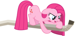 Size: 4000x1964 | Tagged: safe, artist:scourge707, pinkie pie, earth pony, pony, g4, magical mystery cure, female, mare, pinkamena diane pie, pipe (plumbing), simple background, solo, swapped cutie marks, transparent background, vector, water chute, what my cutie mark is telling me