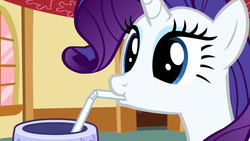 Size: 1280x720 | Tagged: safe, screencap, rarity, g4, party of one, drinking, straw