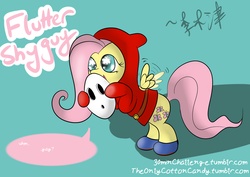 Size: 1280x904 | Tagged: safe, artist:lightningnickel, fluttershy, shy guy, g4, 30 minute art challenge, costume, fluttershy guy, super mario bros., super mario bros. 2