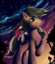 Size: 3900x4500 | Tagged: safe, artist:cursedpie, apple bloom, applejack, g4, carrying, night, sisters, sleeping