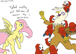 Size: 1280x912 | Tagged: safe, artist:keilinkzone, fluttershy, gilda, griffon, shy guy, g4, 30 minute art challenge, angry, attack, awesome, crossover, gildabuse, nintendo, super mario bros., super mario bros. 2, swarm