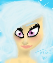 Size: 1600x1900 | Tagged: safe, artist:rd-fover, trixie, human, g4, creepy, female, humanized, solo, wat