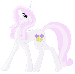 Size: 827x806 | Tagged: safe, artist:teaganlouise, fleur-de-lis, pony, unicorn, g4, concave belly, female, mare, simple background, slender, solo, thin, transparent background