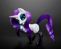 Size: 579x471 | Tagged: safe, artist:hugglemistress, rarity, pony, g4, clothes, collar, eyeshadow, makeup, solo, stockings