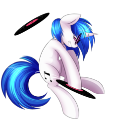 Size: 2000x2176 | Tagged: safe, artist:spittfireart, dj pon-3, vinyl scratch, pony, unicorn, g4, female, grin, records, simple background, smiling, solo, sunglasses, transparent background