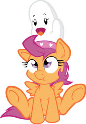 Size: 5122x7339 | Tagged: safe, artist:dfectivedvice, artist:xhazxmatx, scootaloo, pony, g4, absurd resolution, colored, female, oven mitt, simple background, solo, transparent background, vector