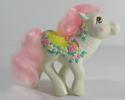 Size: 750x600 | Tagged: safe, photographer:breyer600, flower bouquet, g1, blushing, irl, photo, toy