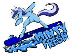 Size: 959x736 | Tagged: safe, artist:xashleymx, minuette, pony, g4, bipedal, female, solo, toothbrush, toothpaste
