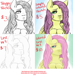 Size: 1058x1106 | Tagged: safe, artist:colorlesscupcake, fluttershy, pony, g4, commission, commission info, female, solo