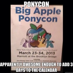 Size: 500x500 | Tagged: safe, oc, oc only, 2013, apple, big apple ponycon, convention, fail, image macro, irl, photo, text, you had one job