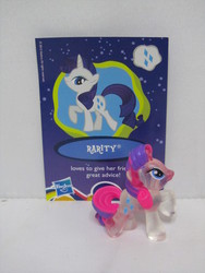 Size: 1200x1600 | Tagged: safe, rarity, g4, collector card, female, irl, photo, toy