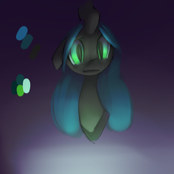 Size: 1000x1000 | Tagged: dead source, safe, artist:florecentmoo, queen chrysalis, g4, bust, cute, cutealis, female, glowing, palette, portrait, reference sheet, sad, solo