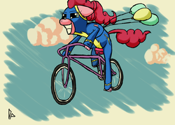 Size: 3500x2500 | Tagged: safe, artist:doggonepony, pinkie pie, g4, balloon, bicycle, wonderbolts uniform