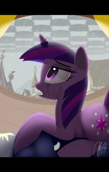 Size: 1271x1993 | Tagged: safe, artist:twintailsinc, twilight sparkle, g4, magical mystery cure, crying, rain, sad, window