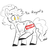 Size: 500x500 | Tagged: safe, artist:mt, oc, oc only, oc:minituffs, pony, zebra, banned, butt, female, minituffs, partial color, plot, simple background, solo, white background