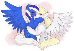 Size: 1280x887 | Tagged: safe, artist:balooga, oc, oc only, kissing, love, love strung