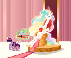 Size: 1024x829 | Tagged: safe, artist:carmine-voleme, princess celestia, twilight sparkle, g4