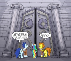 Size: 1100x938 | Tagged: safe, artist:pluckyninja, rainbow dash, soarin', spitfire, tumblr:sexy spitfire, g4, wonderbolts academy, butt, comic, plot, stupid sexy spitfire, tumblr, wonderbolts