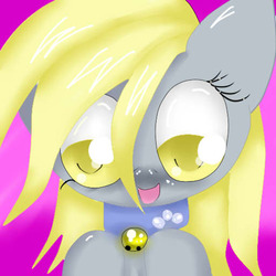 Size: 512x512 | Tagged: safe, artist:fladdykin, derpy hooves, pegasus, pony, g4, collar, female, mare, solo, underp
