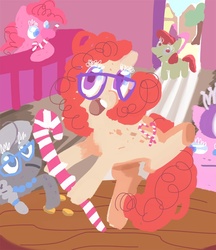 Size: 717x831 | Tagged: safe, artist:peppersupreme, apple bloom, diamond tiara, pinkie pie, silver spoon, twist, g4, glasses