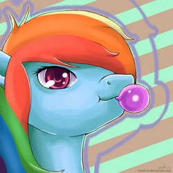 Size: 1200x1200 | Tagged: safe, artist:vanefox, rainbow dash, g4, bubblegum