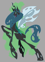 Size: 1504x2064 | Tagged: safe, artist:frenchiefryy, queen chrysalis, changeling, changeling queen, g4, female, solo