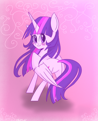 Size: 1300x1600 | Tagged: safe, artist:silbersternenlicht, twilight sparkle, alicorn, pony, g4, blushing, female, mare, solo, twilight sparkle (alicorn)