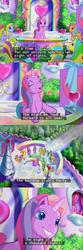 Size: 639x1919 | Tagged: safe, screencap, brights brightly, cheerilee (g3), feeling flitter, ice scoop, lily lightly, night shine, shine-a-belle, pony, unicorn, a very pony place, come back lily lightly, g3, background pony, holiday, lore, night of a thousand lights, rainbow lights party, subtitles, unicornia