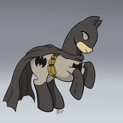 Size: 2000x2000 | Tagged: safe, artist:sterlingsilver, batman, cape, clothes, mask, ponified