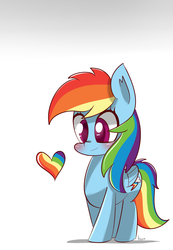 Size: 900x1300 | Tagged: safe, artist:kty159, rainbow dash, pony, g4, female, heart, simple background, solo