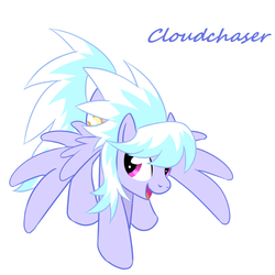 Size: 800x800 | Tagged: safe, artist:30clock, cloudchaser, pony, g4, female, pixiv, simple background, solo