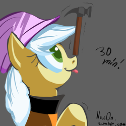 Size: 1280x1280 | Tagged: safe, artist:nac0n, ambrosia, cindy block, pony, g4, 30 minute art challenge, hammer