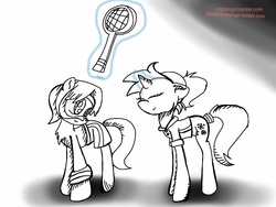 Size: 1024x768 | Tagged: safe, artist:mlpblogs, ace point, allie way, earth pony, pony, unicorn, g4, 30 minute art challenge