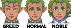 Size: 882x344 | Tagged: safe, spike, g4, elf ears, greed spike, humanized, male, rpg maker vx ace, simple background, transparent background