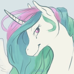 Size: 720x720 | Tagged: safe, artist:scarab, princess celestia, alicorn, pony, g4, female, portrait, princess, sketch, solo