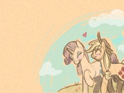 Size: 1024x768 | Tagged: safe, applejack, rarity, g4, female, lesbian, ship:rarijack, shipping