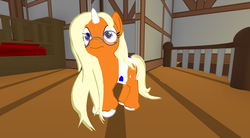 Size: 1920x1058 | Tagged: safe, oc, oc only, oc:dreamsicle, pony, diaper, female, filly, foal, scrunchy face, second life, solo