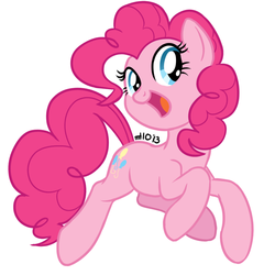 Size: 1000x1000 | Tagged: safe, artist:empty-10, pinkie pie, earth pony, pony, g4, cute, diapinkes, female, mare, open mouth, simple background, solo, white background