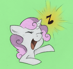 Size: 522x492 | Tagged: safe, artist:swiftcutter, sweetie belle, pony, g4, female, singing, solo, traditional art